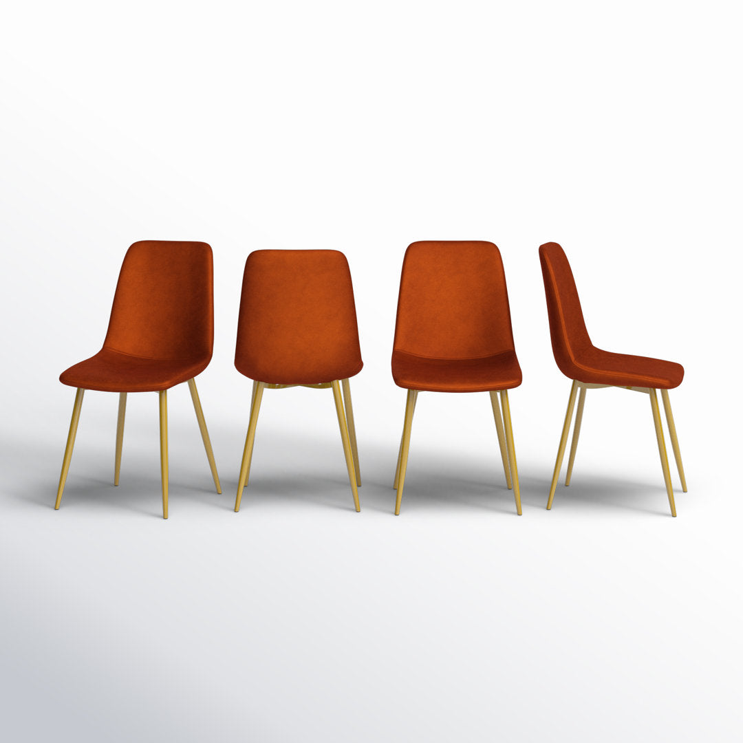 Heffron Velvet Upholstered Side Chair (Set of 4) Zipcode Design™ Upholstery Color: Gold Terra