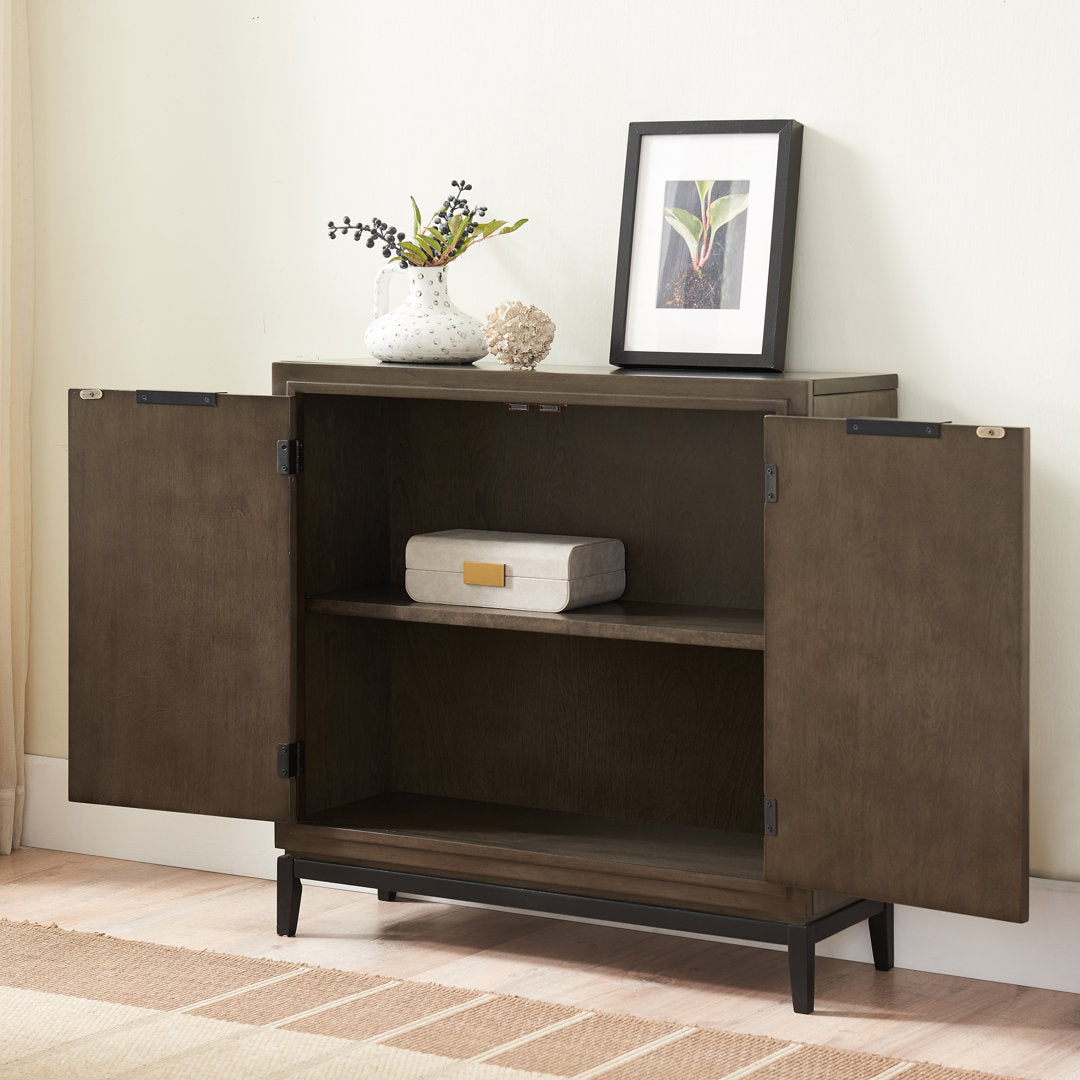 Emmett Solid + Manufactured Wood Foyer Cabinet in Smoke Gray Latitude Run®