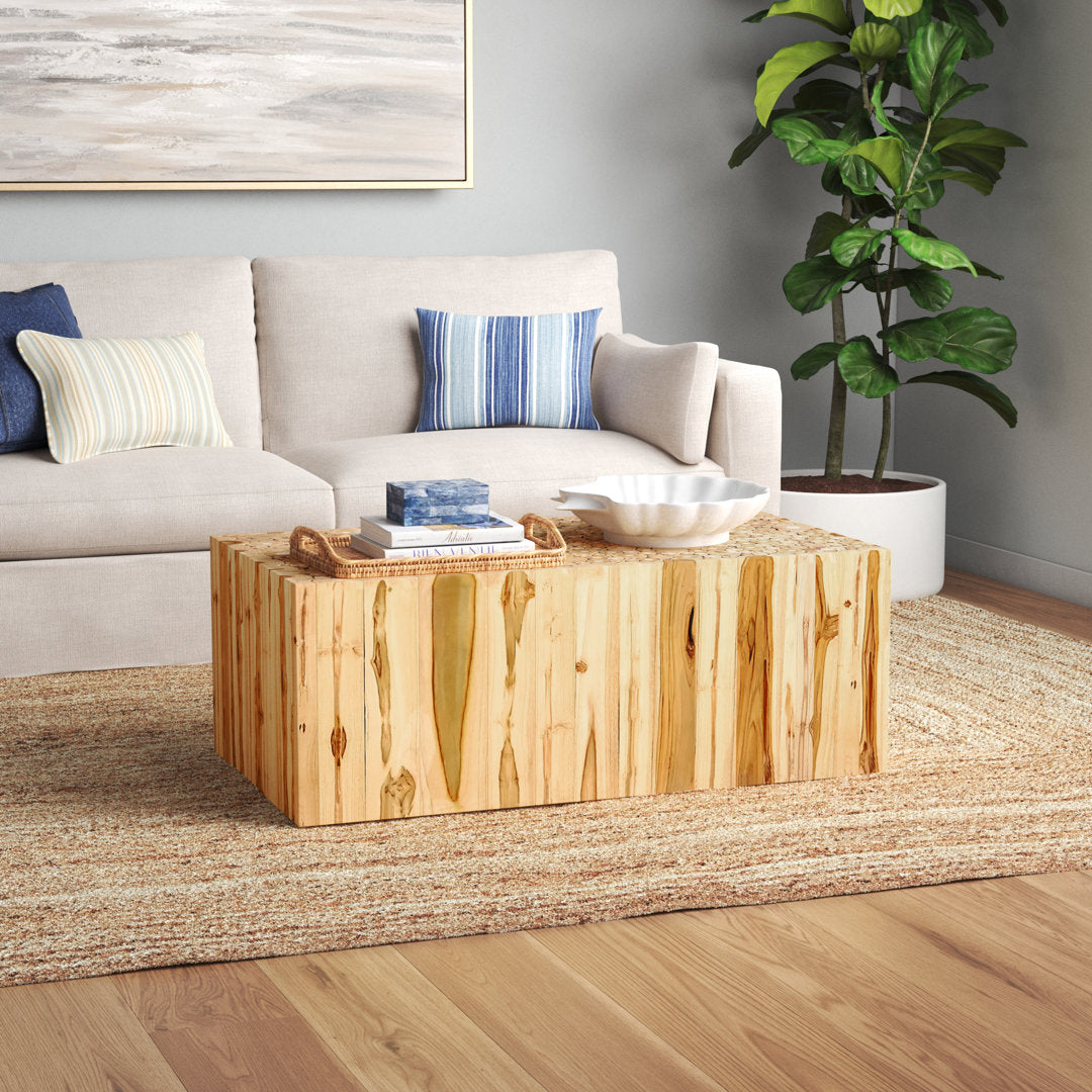 Jelle Solid Wood Coffee Table Millwood Pines