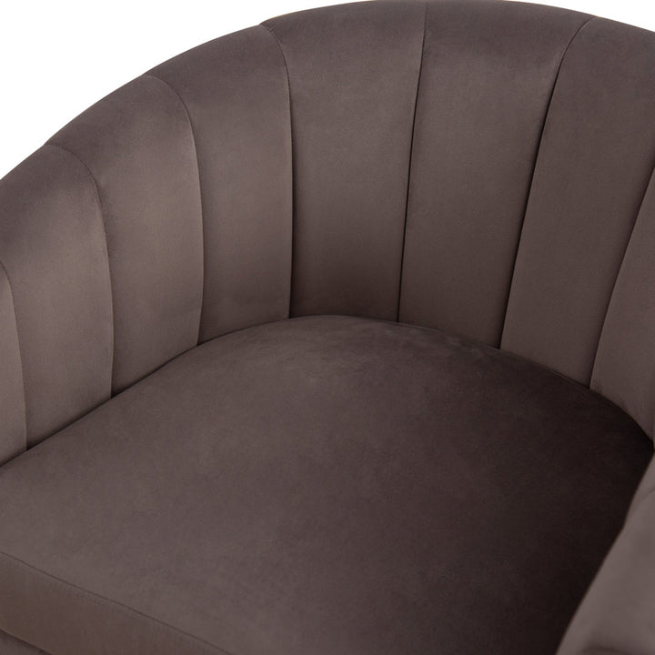 Lydia 29.5" Wide Velvet Upholstered Swivel Barrel Chair Latitude Run® Body Fabric: Gray Cotton Blend