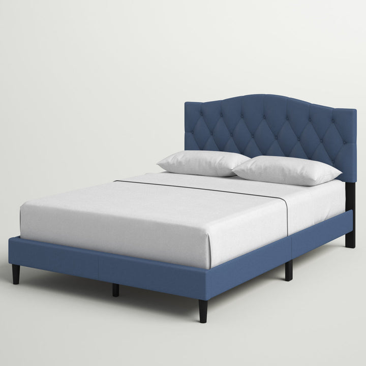 Arnette Tufted Upholstered Low Profile Platform Bed Andover Mills™ Color: Denim Blue Size: Queen