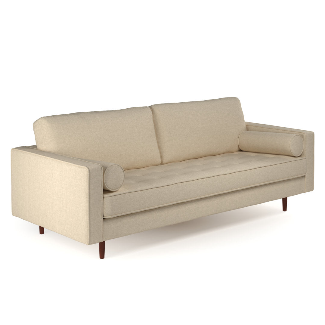 Geo 84" Upholstered Sofa AllModern Fabric: Beige Fabric