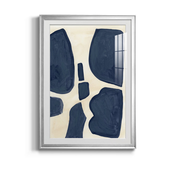 Blue Pieces II - Picture Frame Print Orren Ellis Size: 42.5" H x 30.5" W x 1" D Format: Silver