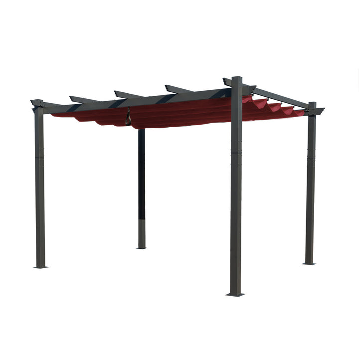 Atlantics Outdoor Retractable Pergola with Sun Shade Canopy 10' x 13' Kozyard Color: Burgundy