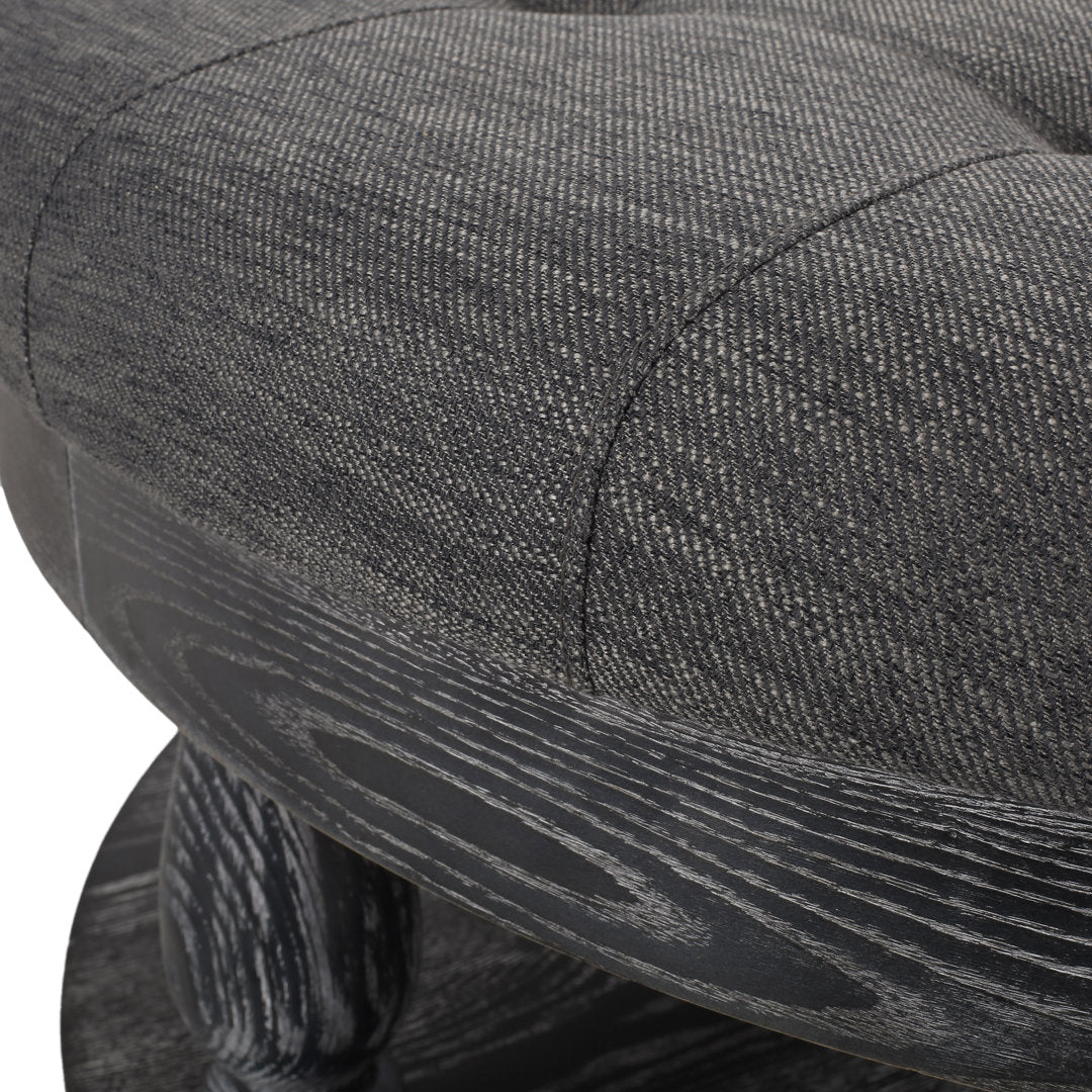Tawney 40" Wide Tufted Round Cocktail Ottoman with Storage Rosalind Wheeler Leg Color: Gray Body Fabric: Charcoal Polyester