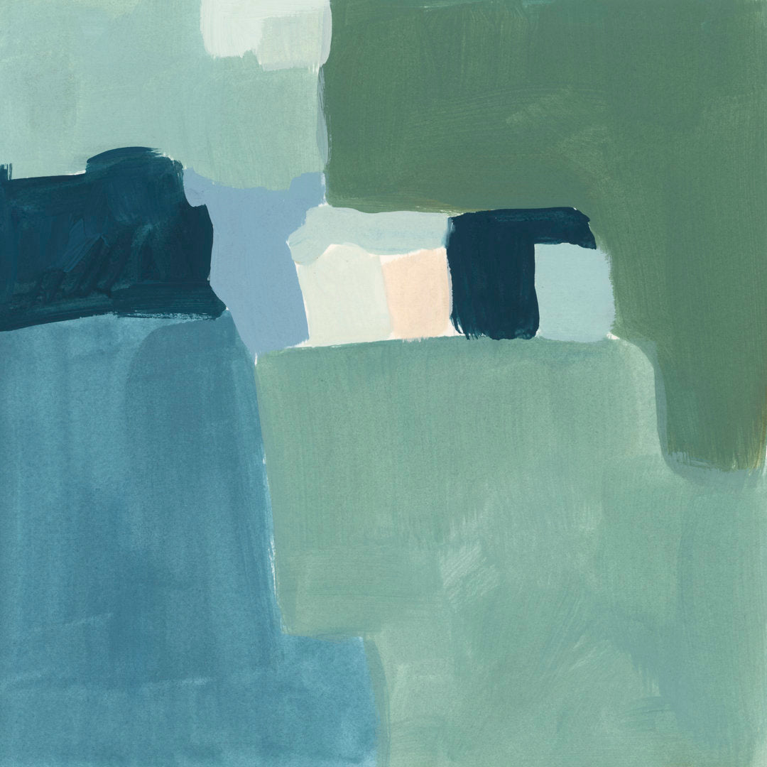 Teal and Sage II by Victoria Barnes - Wrapped Canvas Painting Orren Ellis Size: 36" H x 36" W