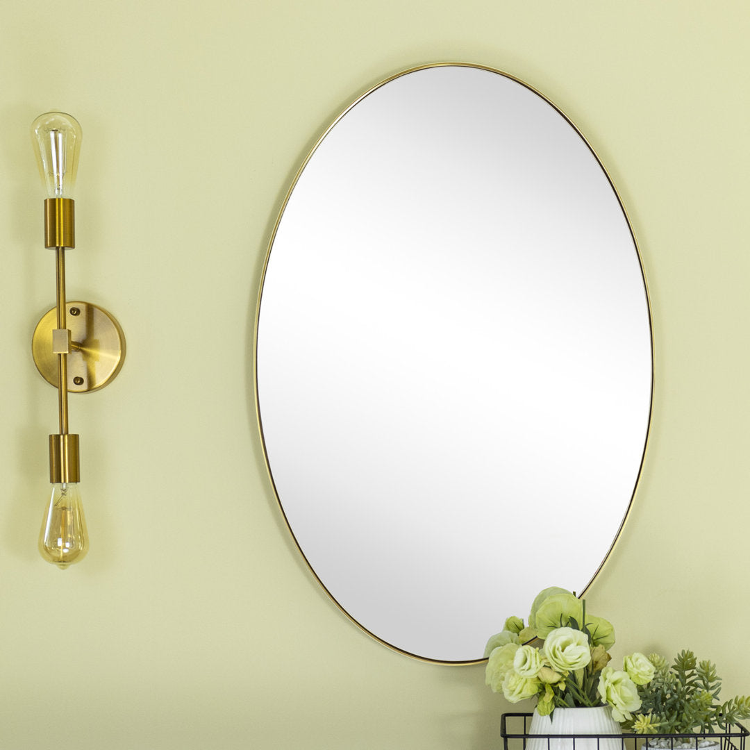 Javell Bathroom Mirror Ebern Designs Size: 36" x 24" Finish: Brushed Gold