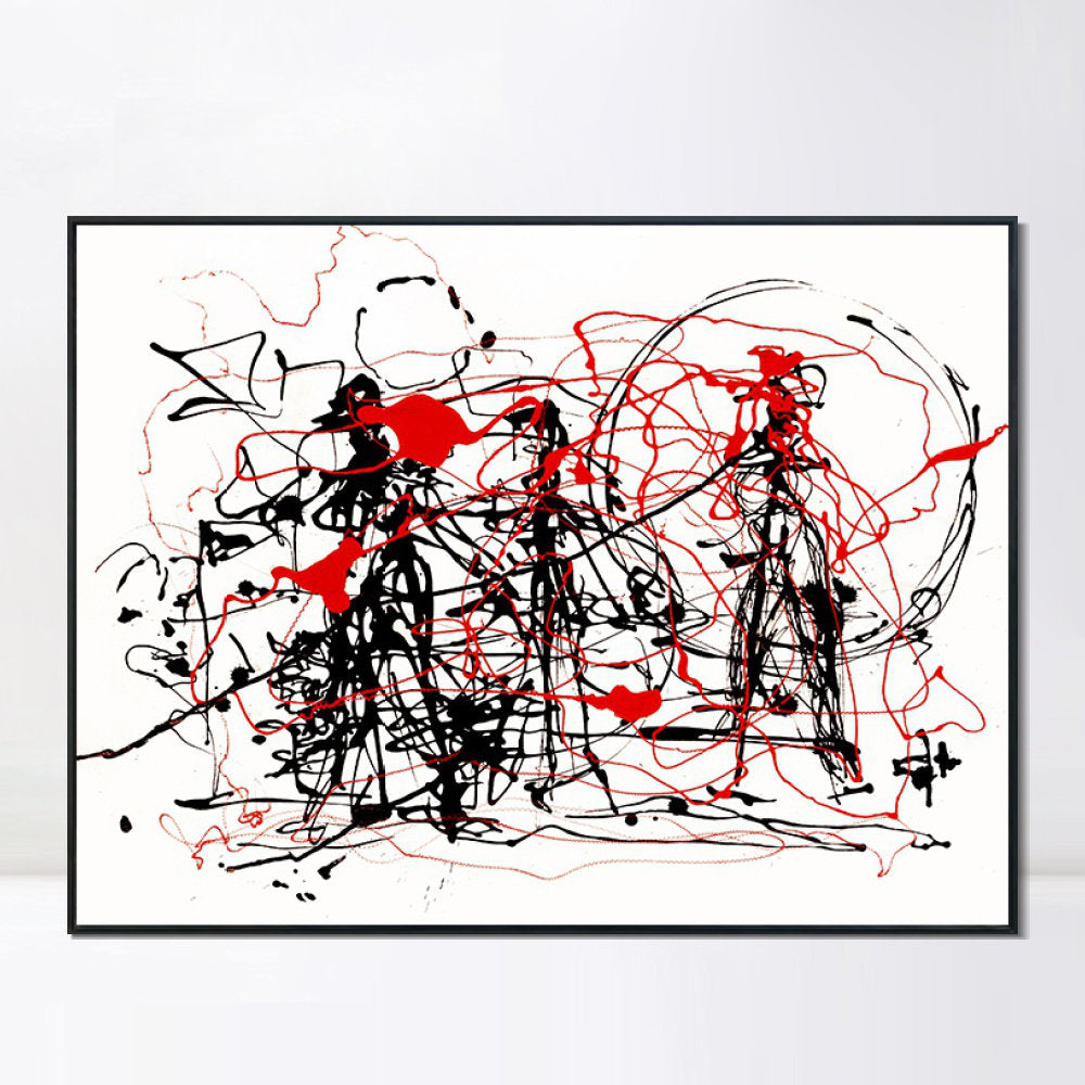 Framed Canvas Giclee Print Art Abstract Series#6 Wall Art Home Decor (24"x32",Black Slim Frame) Ivy Bronx Size: 28" H x 40" W x 1" D