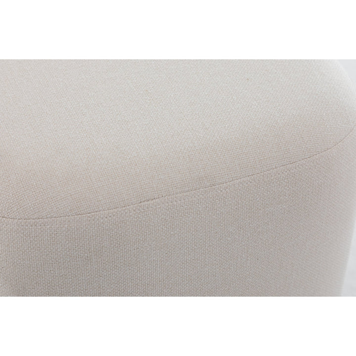 Ohman 16.5'' Wide Square Cube Ottoman Mercury Row® Leg Color: Black Body Fabric: White