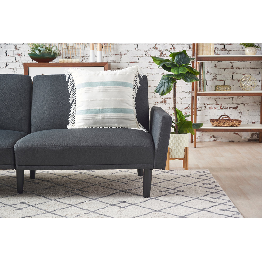 Nathan Striped Woven Square Throw Pillow C&F Home Color: Seaglass