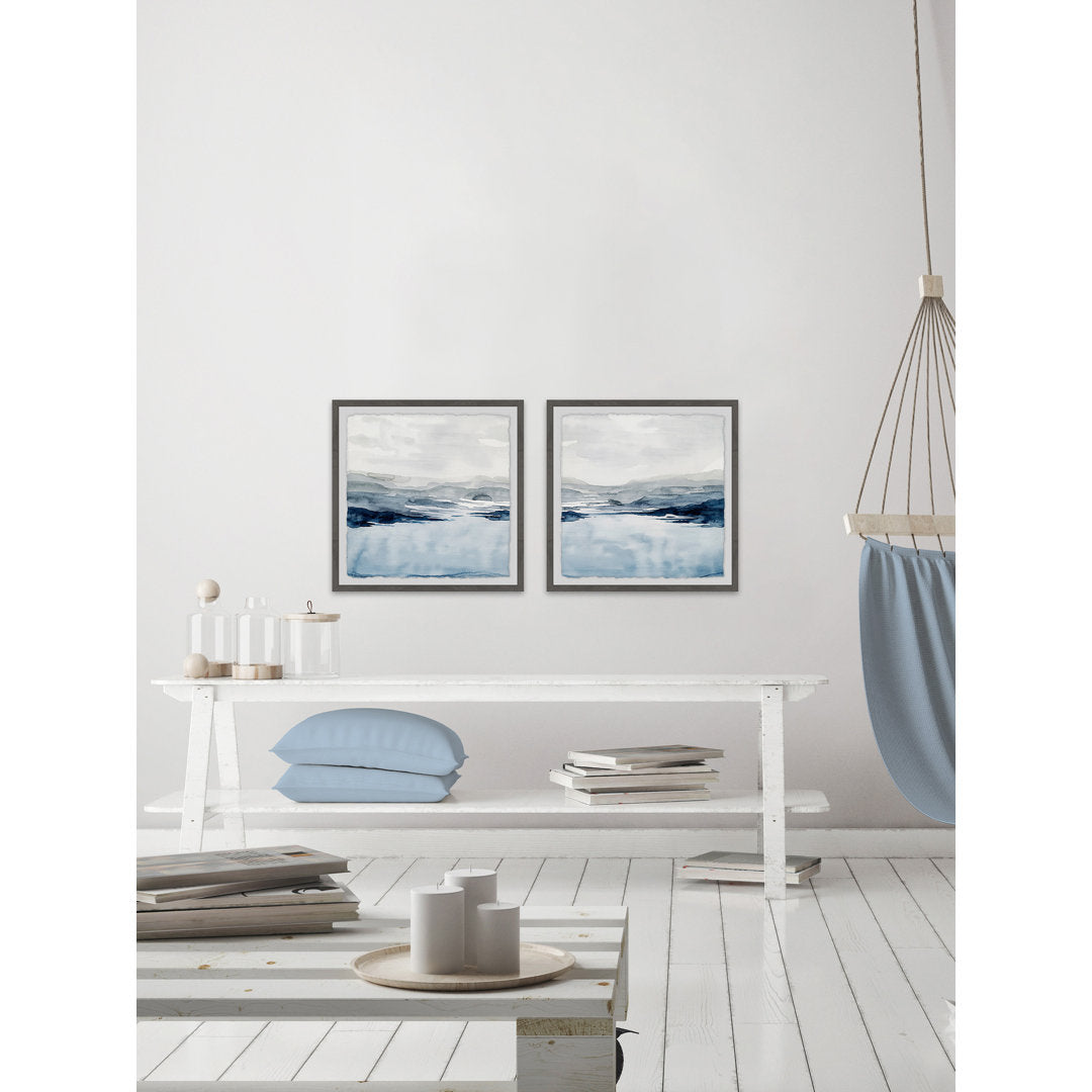 Faded Horizon III Diptych - 2 Piece Picture Frame Set Print on Paper Highland Dunes Size: 32" H x 32" W