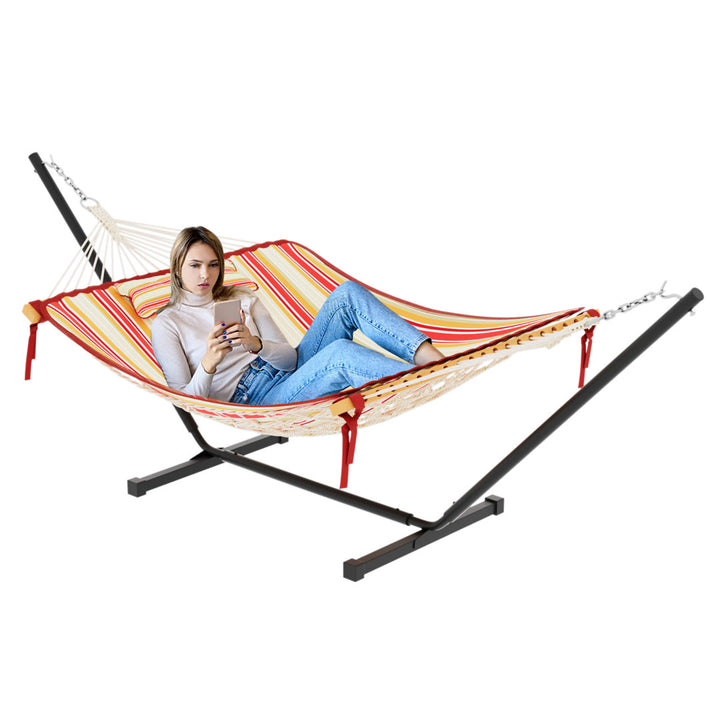 Bchester Double Spreader Bar Hammock with Stand Arlmont & Co. Color: Red