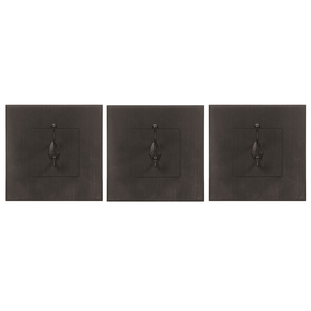 3 - Hook Wall Hook (Set of 3) Red Barrel Studio® Color: Distressed Black