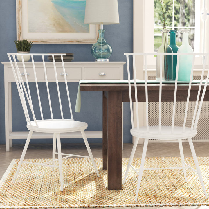 Kennamer Metal Slat Back Side Chair (Set of 2) Laurel Foundry Modern Farmhouse® Color: Silver Birch