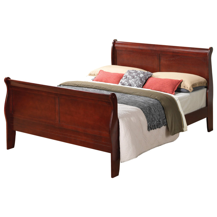 Louis Phillipe Sleigh Bed Glory Furniture Color: Cherry Size: King