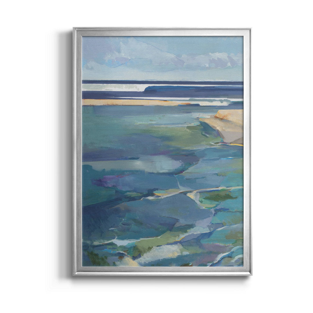 Breakwater - Picture Frame Print on Canvas Sand & Stable™ Size: 26.5" H x 36.5" W x 1.5" D Format: Silver Framed Canvas