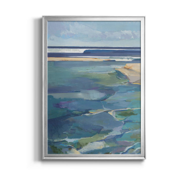 Breakwater - Picture Frame Print on Canvas Sand & Stable™ Size: 26.5" H x 36.5" W x 1.5" D Format: Silver Framed Canvas
