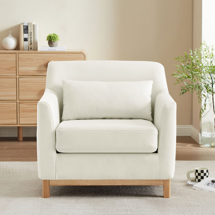 Jazmere 31.5" Armchair Mercer41 Leg Color: Natural Fabric: Beige Velvet