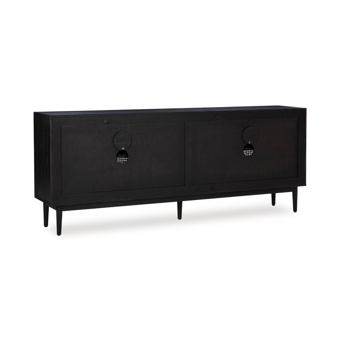 Genie Solid Wood 4 - Door Sideboard Joss & Main Color: Black