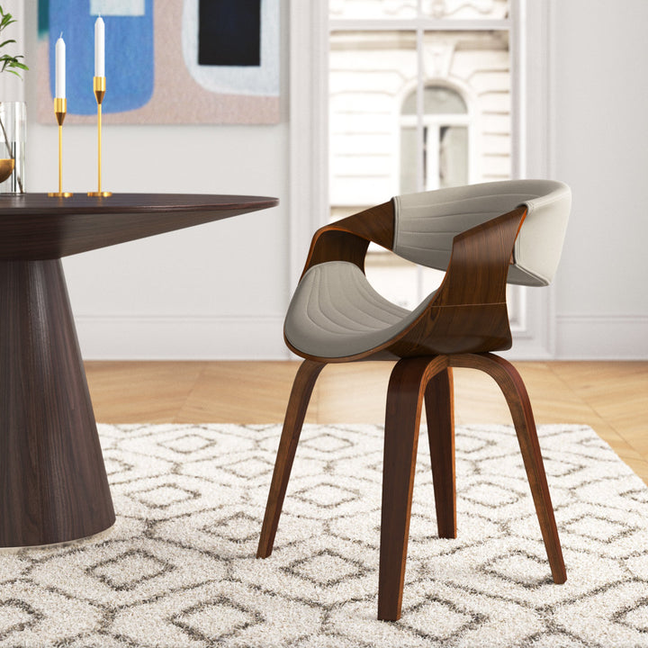 Tejeda Upholstered Arm Chair Mercury Row® Leg Color: Walnut, Upholstery Color: Gray