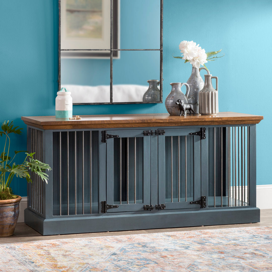 Damien Double Wide Credenza Pet Crate Archie & Oscar™ Top Finish: Caribbean Rum, Base Finish: Caribbean Dream