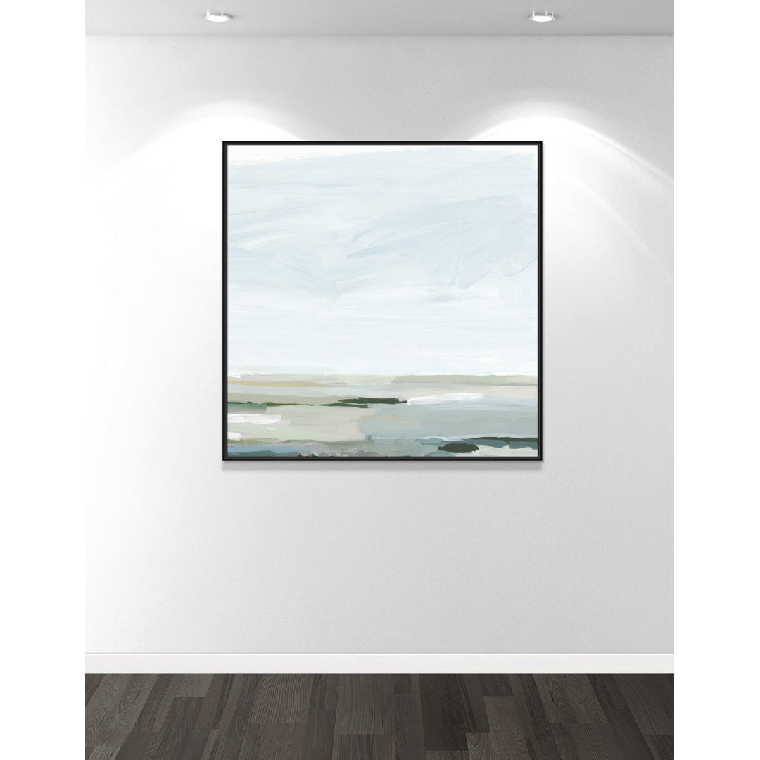 Pure Stillness - Floater Frame Painting Print on Canvas Joss & Main Size: 46.5" H x 46.5" W x 2" D Format: Black