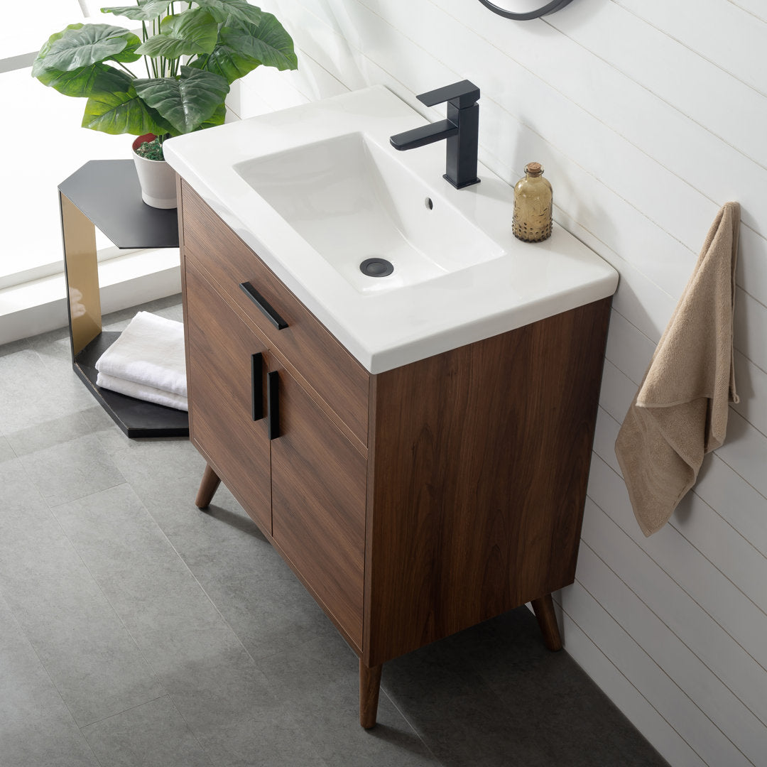 Binford 30" Single Bathroom Vanity Set Mercury Row® Base Finish: Walnut