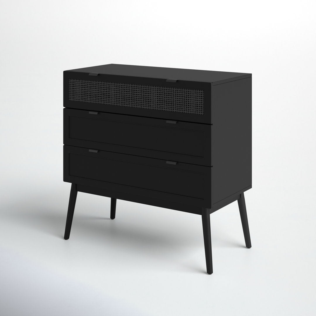 Keanu 3 Drawer 36" W Chest Sand & Stable™ Color: Black