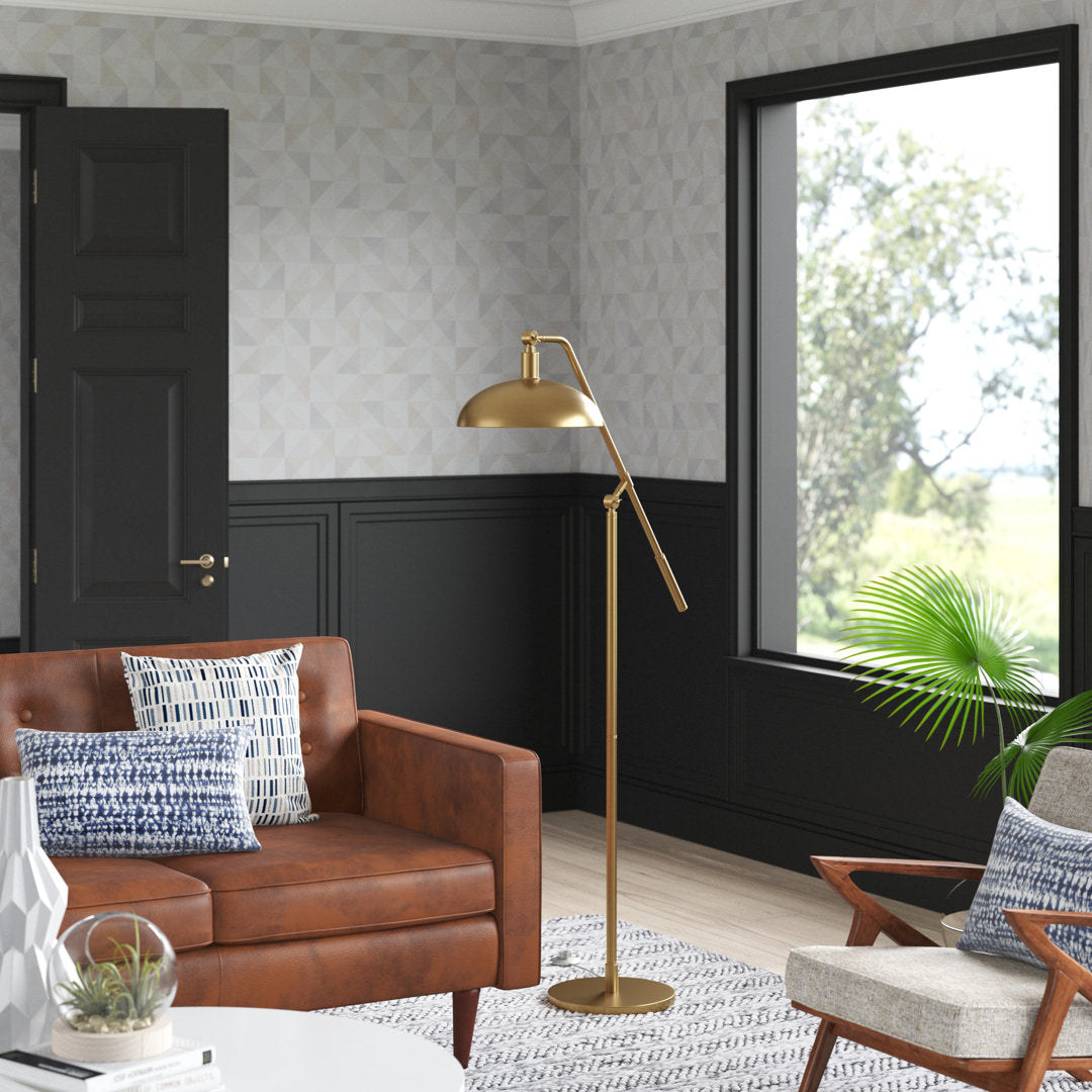 Devon 62" Task/Reading Floor Lamp Ivy Bronx Base Finish: Brushed Brass