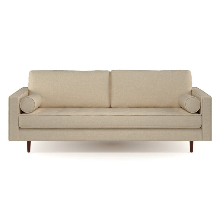 Geo 84" Upholstered Sofa AllModern Fabric: Beige Fabric