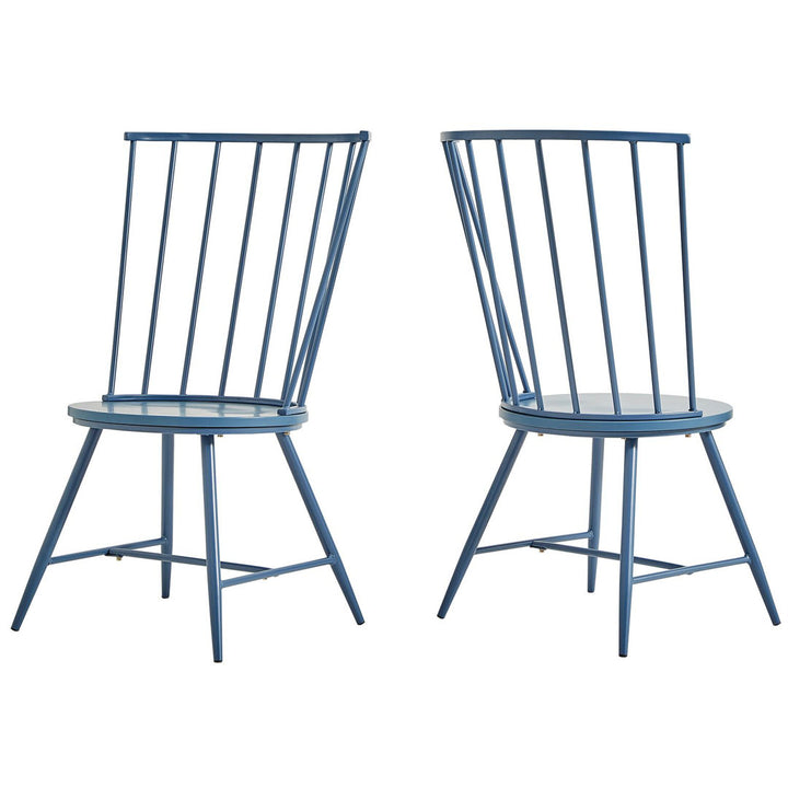 Kennamer Metal Slat Back Side Chair (Set of 2) Laurel Foundry Modern Farmhouse® Color: Bluesteel