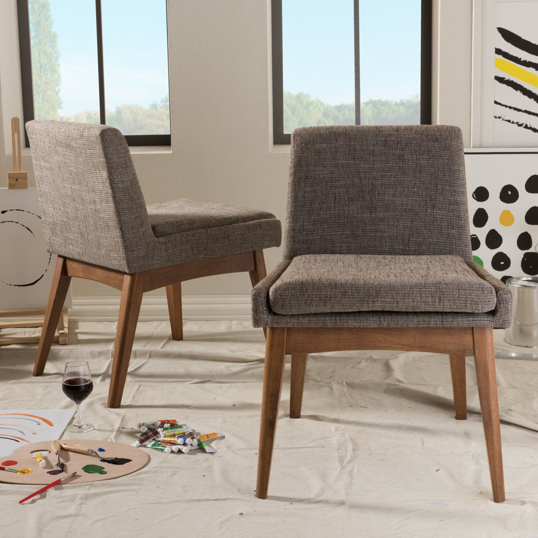 Flatiron Upholstered Side Chair (Set of 2) AllModern Upholstery Color: Brown