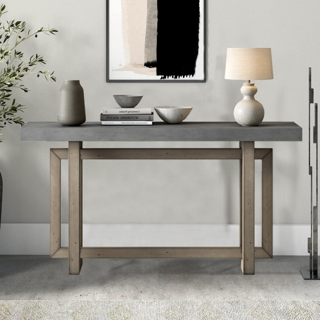 Thedrick 59" Extra Long Entryway Table Console Table 17 Stories Color: Gray/Brown