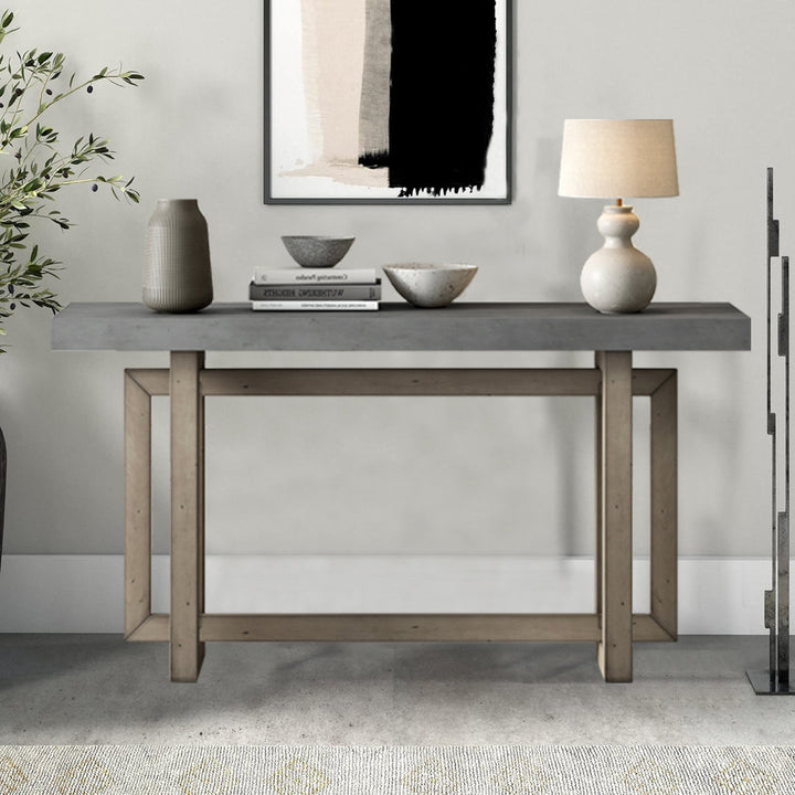 Thedrick 59" Extra Long Entryway Table Console Table 17 Stories Color: Gray/Brown