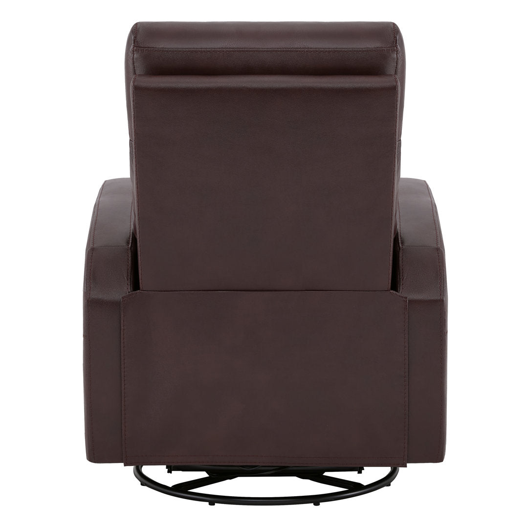 Arrianna-Fiona Genuine Leather Swivel Power Recliner Wade Logan® Upholstery Color: Burgundy