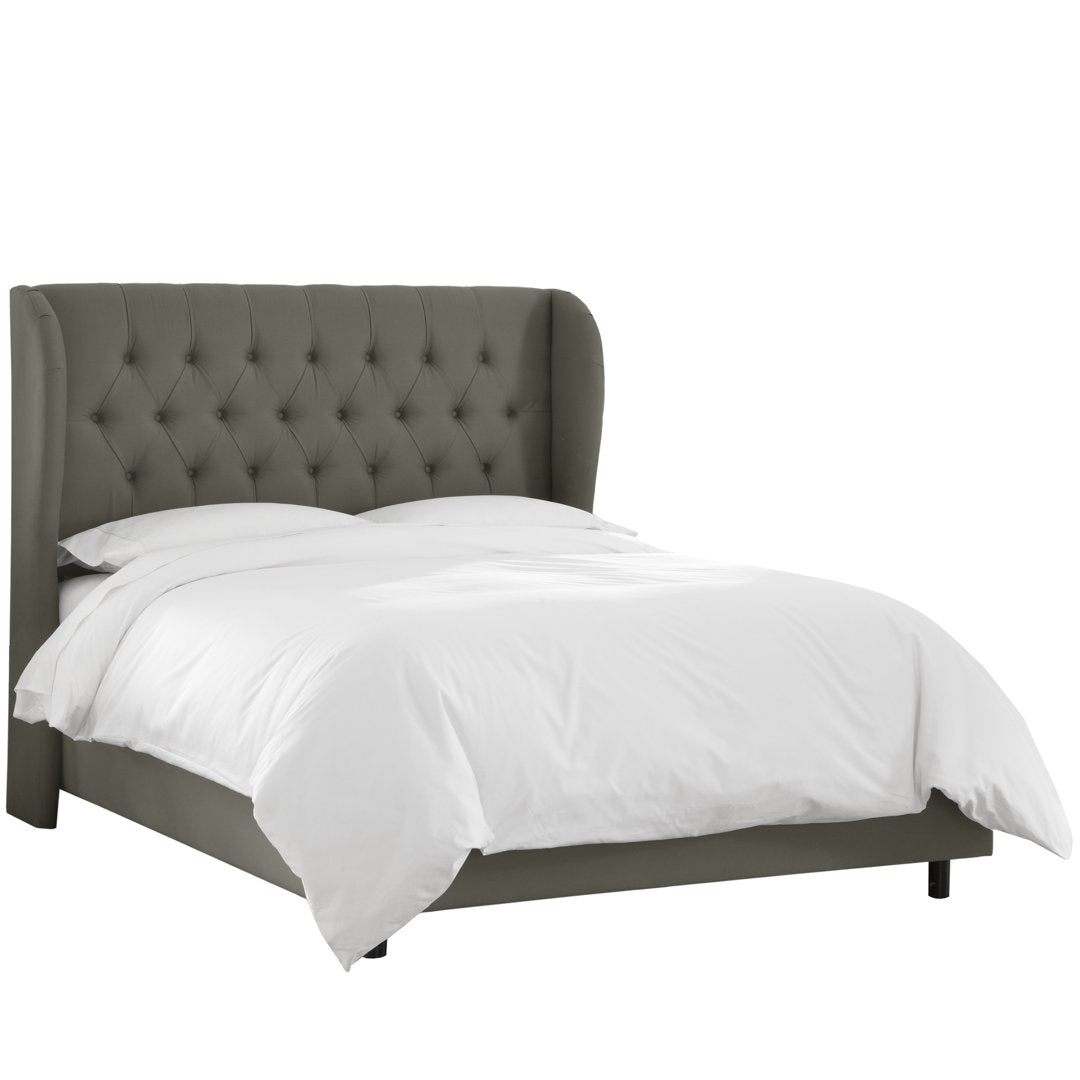 Knaresborough Tufted Upholstered Low Profile Standard Bed Greyleigh™ Size: King Body Fabric: Grey Twill