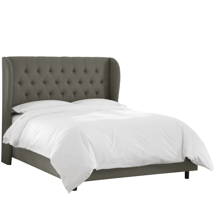 Knaresborough Tufted Upholstered Low Profile Standard Bed Greyleigh™ Size: King Body Fabric: Grey Twill