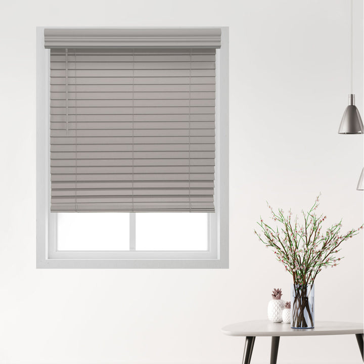 2.5 " Room Darkening Cordless Faux Wood Blind Symple Stuff Color/Finish: Seal Gray Length: 72", Width: 26.5"