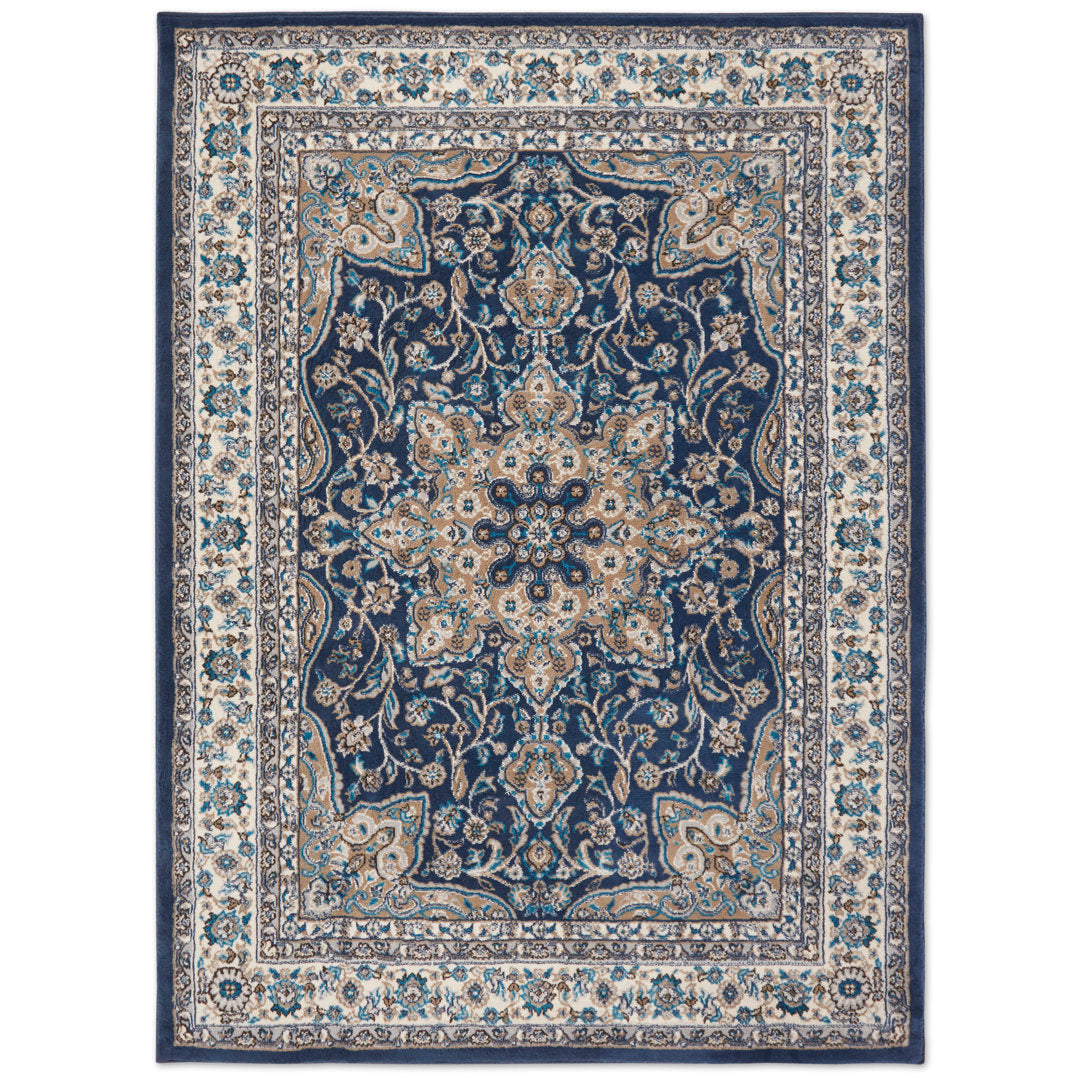 Mountview Oriental Area Rug in Navy/Ivory/Beige Andover Mills™ Rug Size: Rectangle 6'6" X 9'6"
