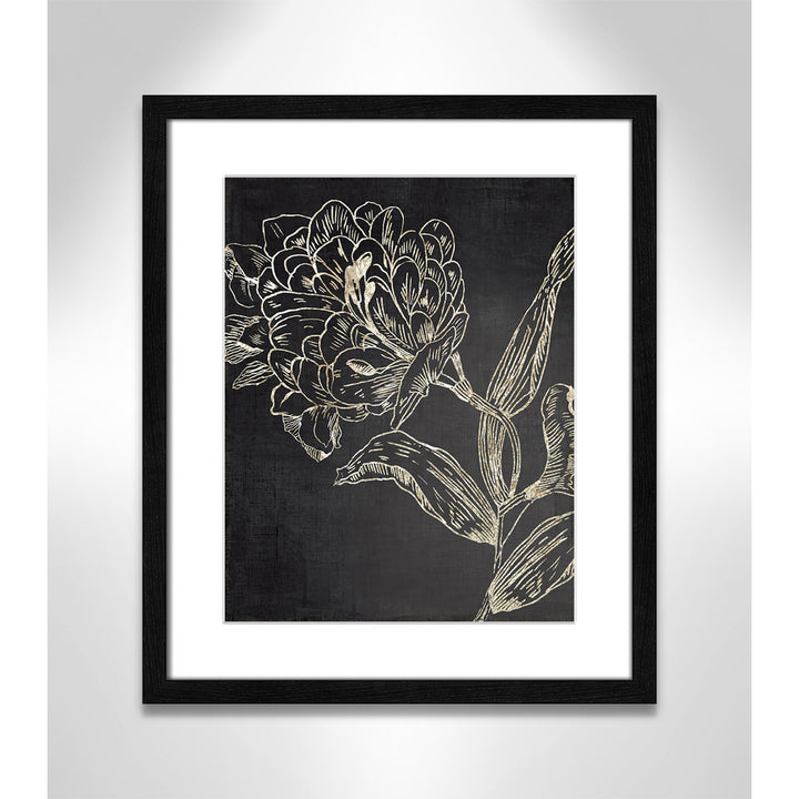 Golden Flower Folklore II by Asia Jensen - Picture Frame Graphic Art Joss & Main Size: 19" H x 16" W  Format: Black Wood Grain Framed