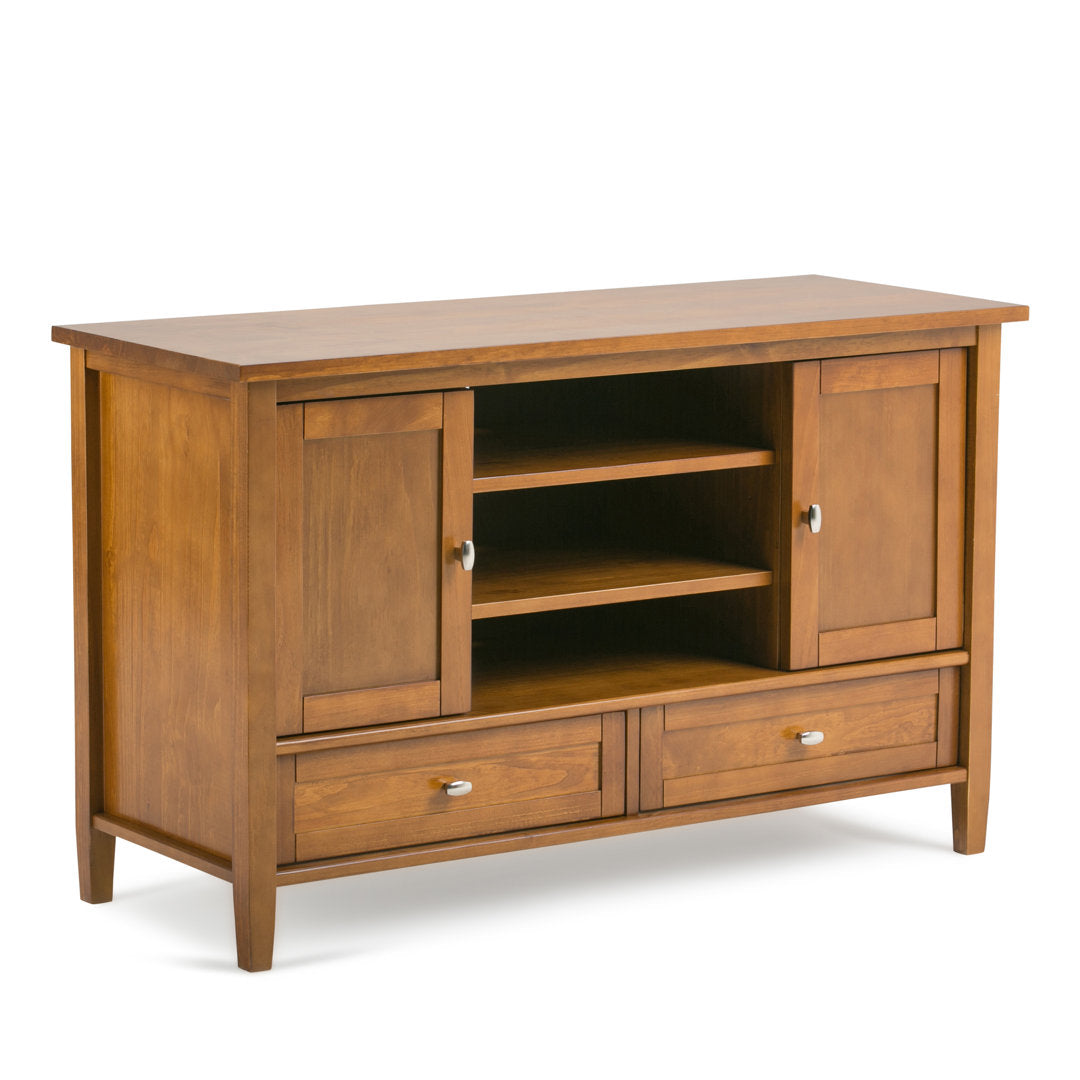 Warm Shaker SOLID WOOD TV Media Stand iFor TVs up to 50 inches Simpli Home Color: Light Golden Brown