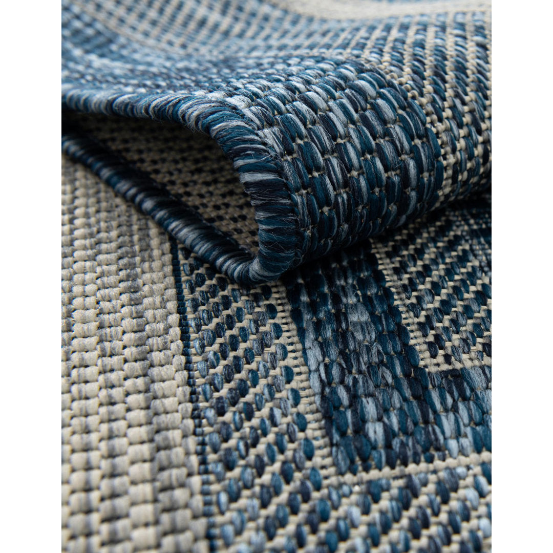 Swanee Blue Indoor / Outdoor Area Rug Arlmont & Co. Rug Size: Rectangle 10' x 13'