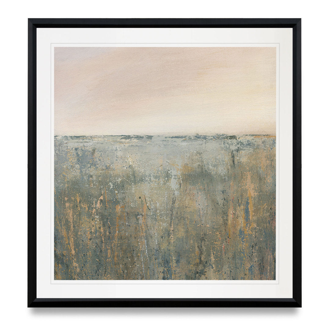 Sunset Marsh - Painting Print Wade Logan® Size: 26" H x 26" W x 1.5" D Format: Black Plastic Framed