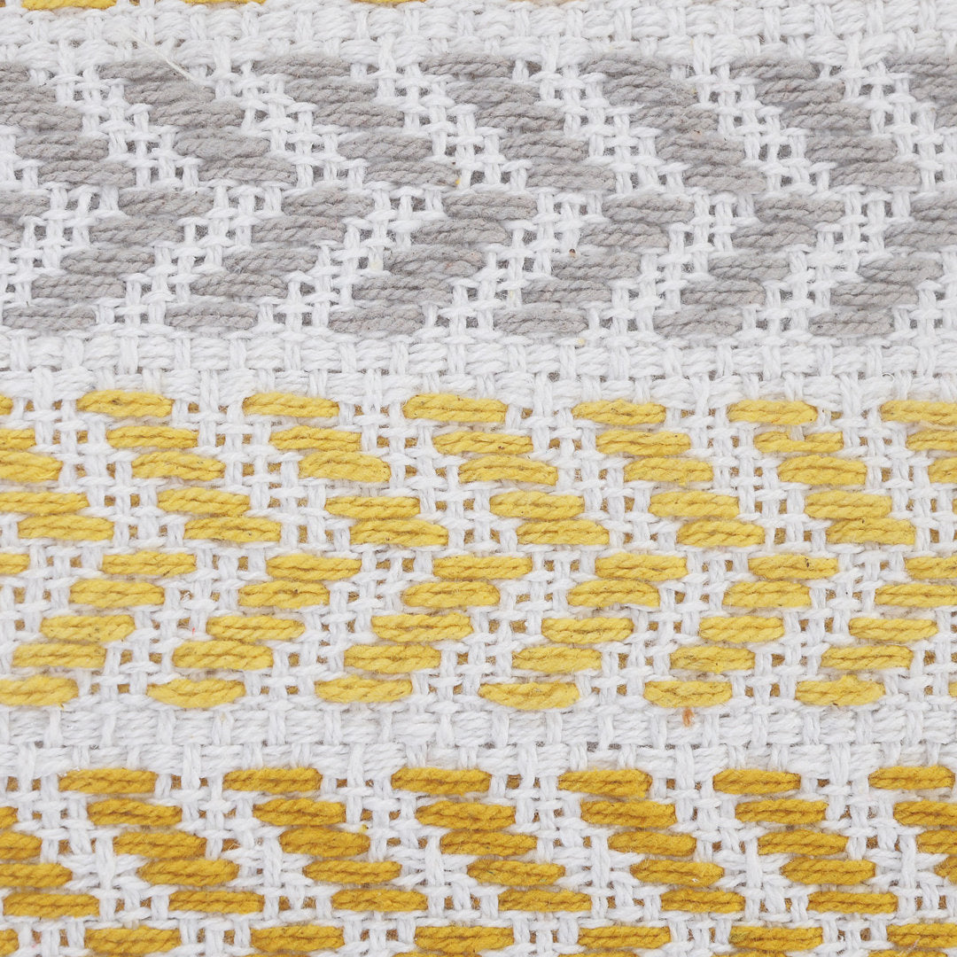 Hand-Woven Chevron Cotton Throw Pillow Rajani Home Color: Yellow