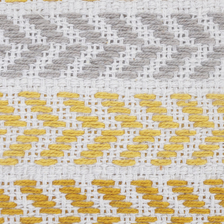 Hand-Woven Chevron Cotton Throw Pillow Rajani Home Color: Yellow