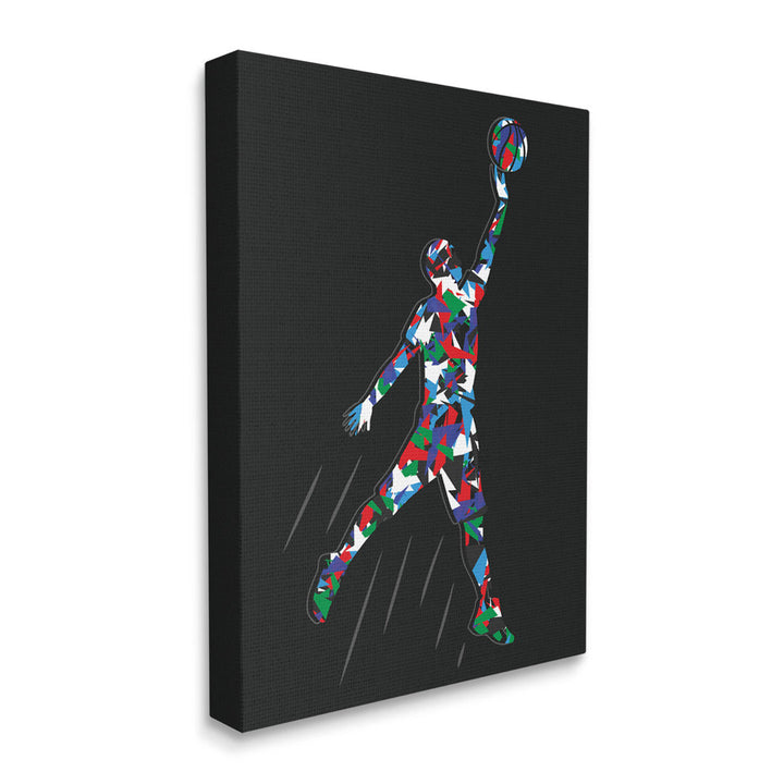Basketball Player Abstract Pattern Canvas Wall Art By Arrolynn Weiderhold Stupell Industries Size: 48" H x 36" W x 1.5"D