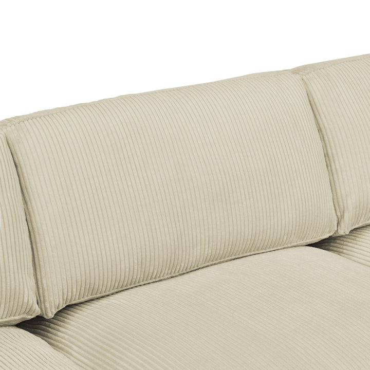 Andreco 144" Wide Reversible Modular Corner Sectional with Ottoman Wade Logan® Body Fabric: Beige Corduroy