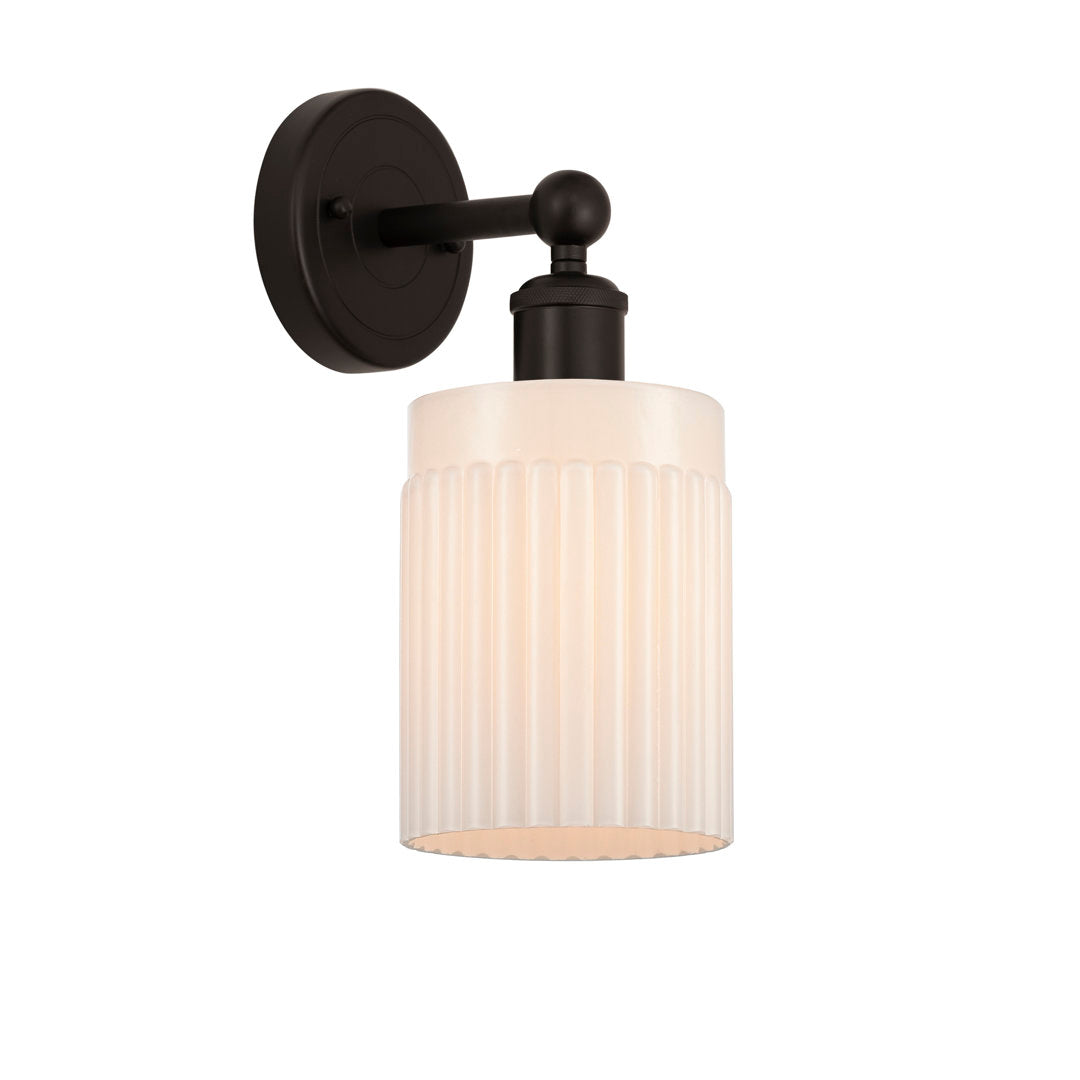 Elloise 1-Light Armed Sconce Kelly Clarkson Home Shade Color: Matte White Fixture Finish: Oil Rubbed Bronze