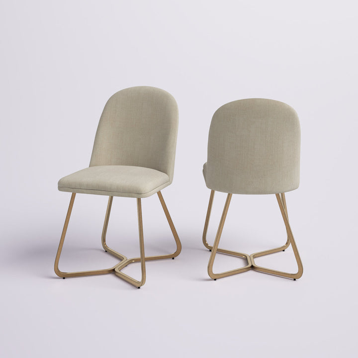 Ainhoa Linen Upholstered Side Chair (Set of 2) Etta Avenue™ Upholstery Color: Beige