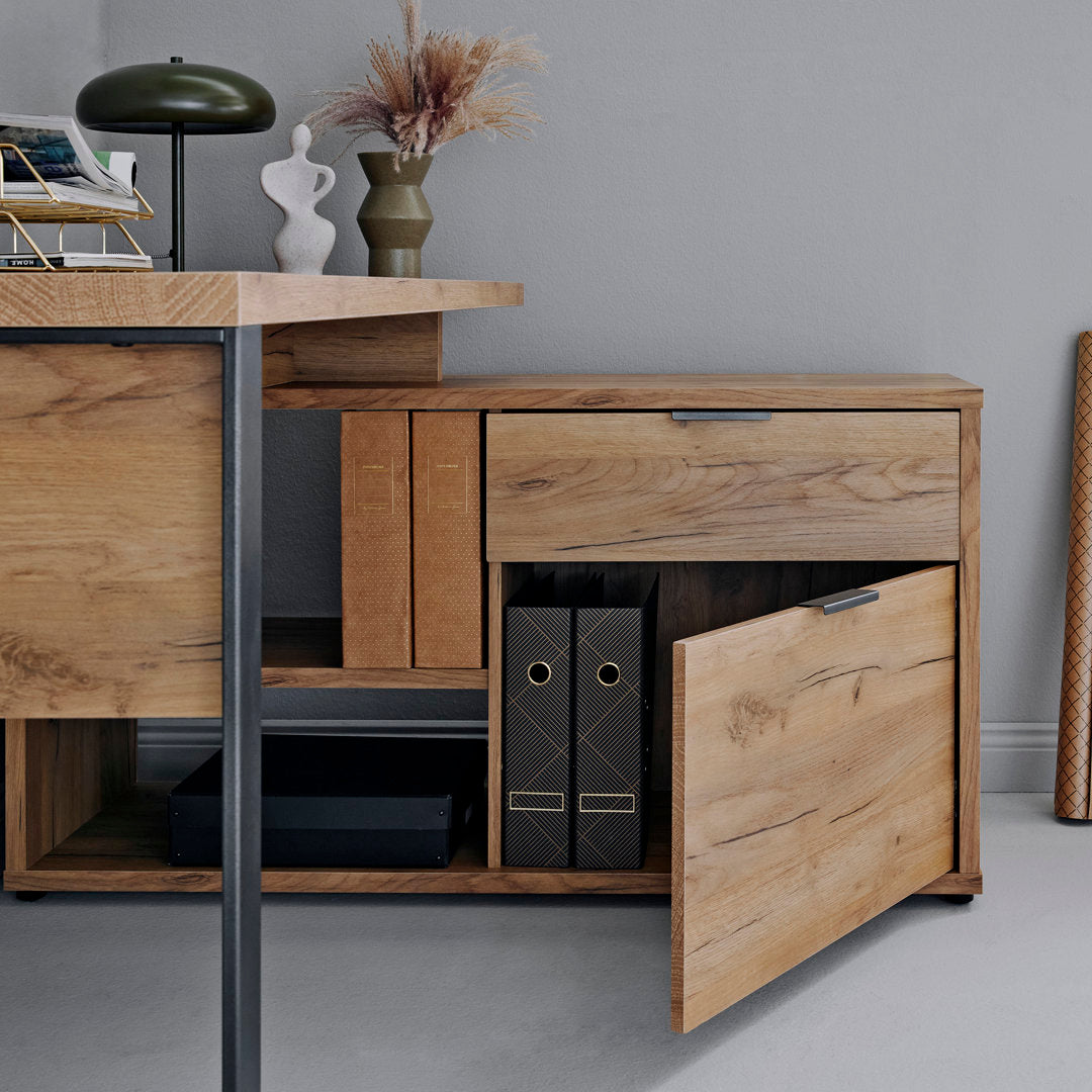 Bakri 59.05'' W L-Shaped Writing Desk Millwood Pines